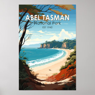 Poster Parc national Abel Tasman Nouvelle-Zélande Voyage