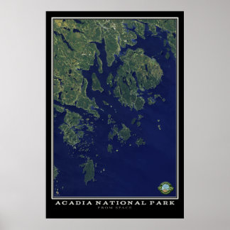 Poster Parc national Acadia Maine Du Satellite Spatial