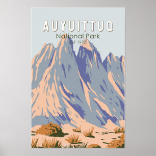 Poster Parc national Auyuittuq Canada Voyage Vintage