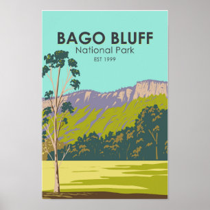 Poster Parc national de Bago Bluff en Australie Vintage