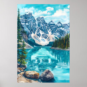 Poster Parc national de Banff aquarelle 2