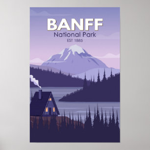 Poster Parc national de Banff Canada Voyage Vintage