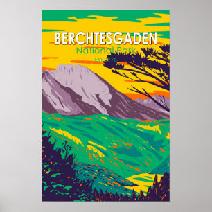 Poster Parc national de Berchtesgaden Allemagne Vintage