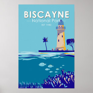 Poster Parc national de Biscayne, Boca Chita Key Vintage