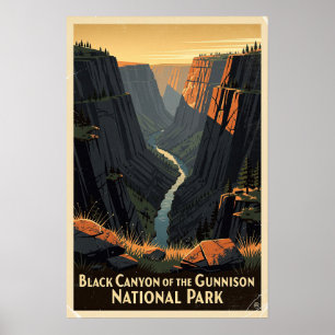 Poster Parc national de Black Canyon of the Gunnison Rétr