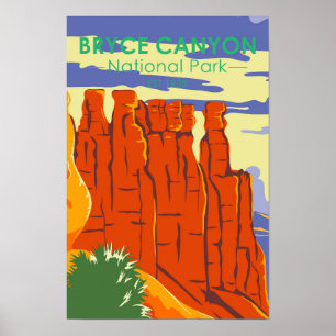 Poster Parc national de Bryce Canyon Utah Vintage