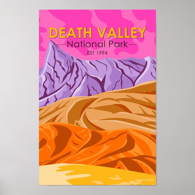 Poster Parc national de Death Valley Dunes de sable Vinta (Devant)