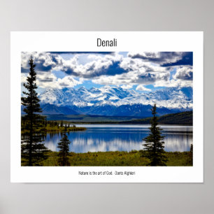 Poster Parc national de Denali, paysage naturel et citati