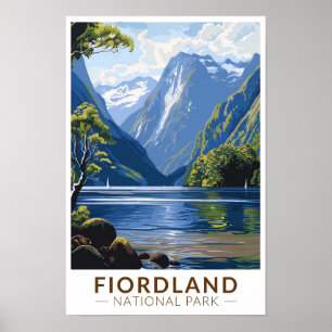 Poster Parc national de Fiordland Voyage Art Vintage