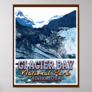 POSTER PARC NATIONAL DE GLACIER BAY - ALASKA ÉTATS-UNIS