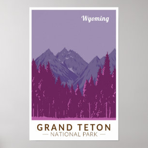 Poster Parc national de Grand Teton Teton Range Voyage Ar