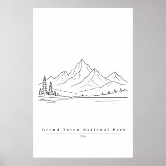 Poster Parc national de Grand Teton USA Art en ligne mini