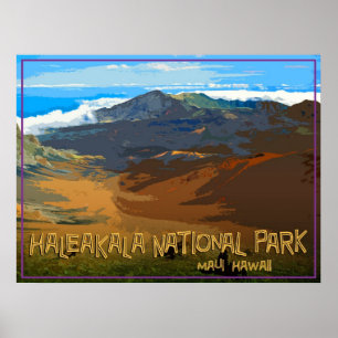 Poster Parc national de Haleakala, Maui Hawaii