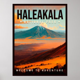 Poster Parc national de Haleakala Maui Hawaii Vintage