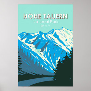 Poster Parc national de Hohe Tauern Autriche Vintage