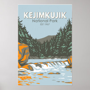 Poster Parc national de Kejimkujik Canada Art vintage
