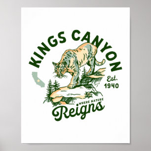Poster Parc national de Kings Canyon Californie Art de co