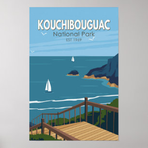 Poster Parc national de Kouchibouguac Canada Art vintage