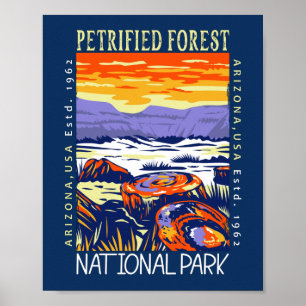 Poster Parc national de la Forêt Petrifiée Vintage en dét