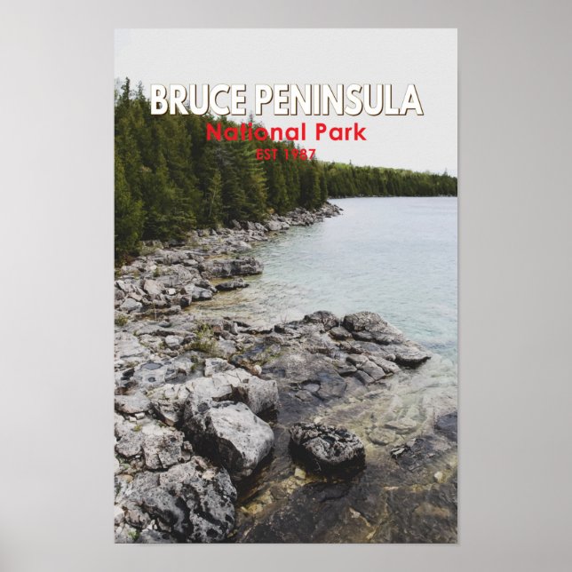 Poster Parc national de la Péninsule-Bruce Canada Art Vin (Devant)