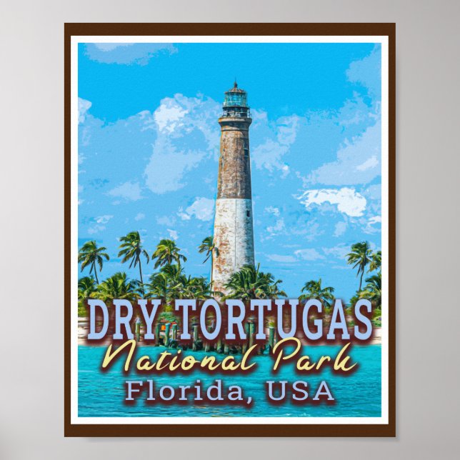 POSTER PARC NATIONAL DE LA TORTUGAS SEC - FLORIDE ÉTATS-U (Devant)