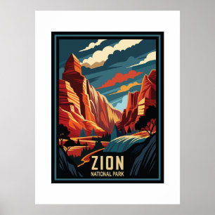 Poster Parc national de la Zion Retro