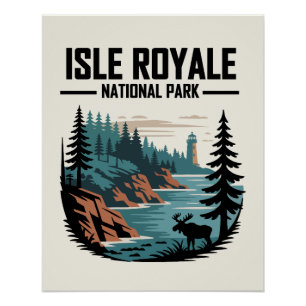Poster Parc national de l'Isle Royale Pittoresque nature 