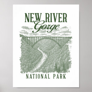 Poster Parc national de New River Gorge Voyager Nature Ex