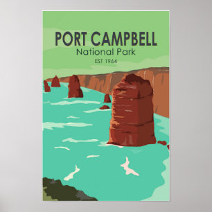 Poster Parc national de Port Campbell Australie Vintage