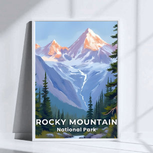 Poster Parc national de Rocky Mountain Colorado Art de vo