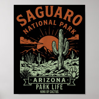 Poster Parc national de Saguaro Arizona Design Vintage