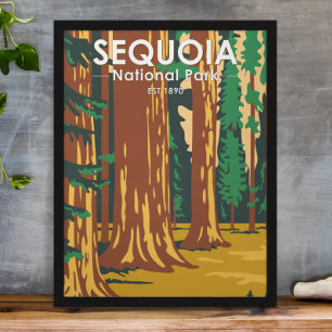 Poster Parc national de Sequoia Arbres géants de Sequoia