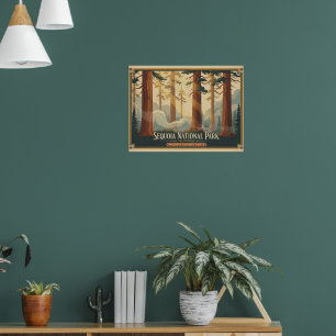 Poster Parc national de Sequoia en Californie, œuvre d'ar