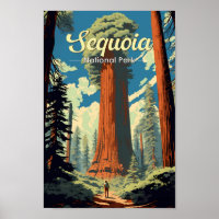 Parc national de Sequoia Illustration Rétro