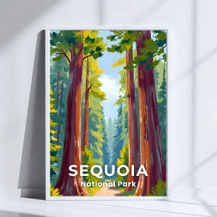 Poster Parc national de Sequoia Voyage en Californie