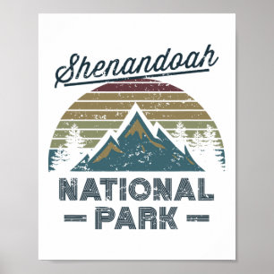 Poster Parc national de Shenandoah Coucher de soleil vint