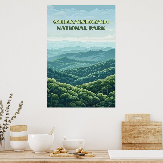 Poster Parc national de Shenandoah Virginia Blue Ridge Re (Cuisine)
