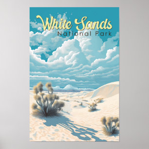 Poster Parc national de White Sands Voyage Art Vintage