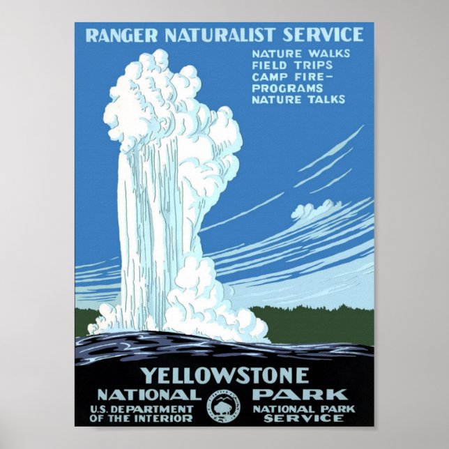 Poster Parc national de Yellowstone (Devant)