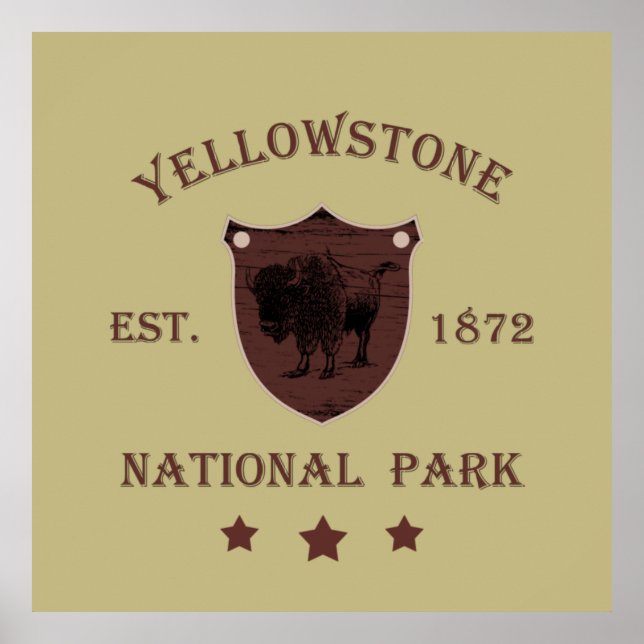 Poster Parc national de Yellowstone (Devant)