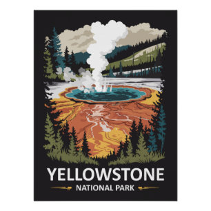 Poster Parc national de Yellowstone