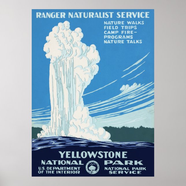 Poster Parc national de Yellowstone (Devant)