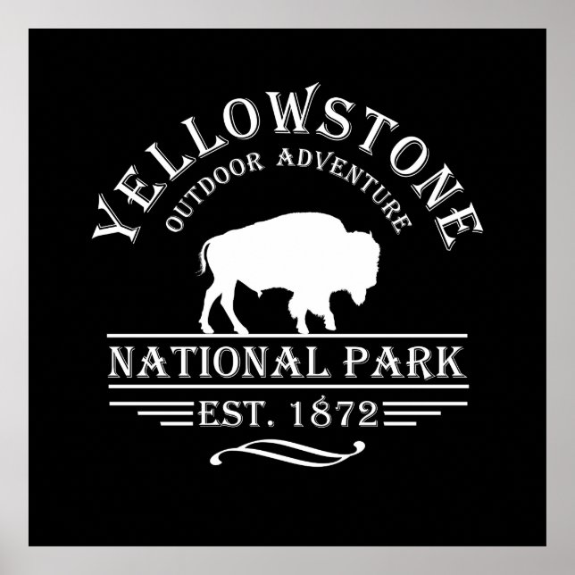 Poster Parc national de Yellowstone (Devant)