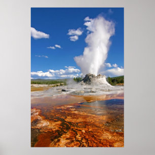 Poster Parc national de Yellowstone d'éruption de geyser