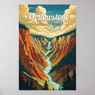 Poster Parc national de Yellowstone Grand Canyon Retro Ar