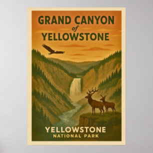 Poster Parc national de Yellowstone - Grand Canyon V01