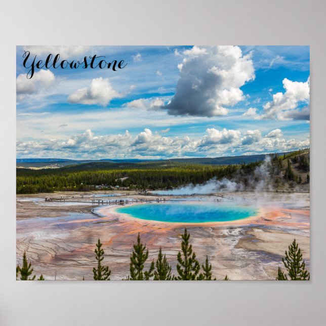 Poster Parc national de Yellowstone Grand Prismatic Sprin (Devant)