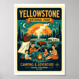 Poster Parc national de Yellowstone Rétro 1950