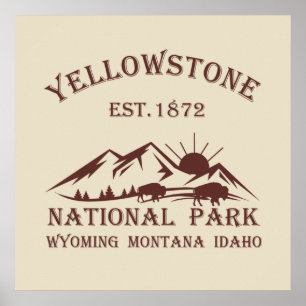 Poster Parc national de Yellowstone vintage