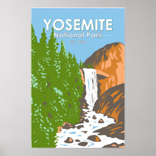 Poster Parc national de Yosemite Californie Vernal Fall